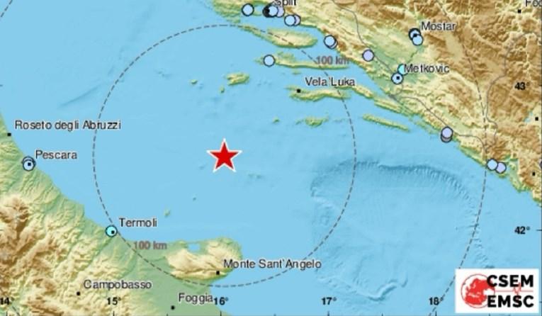 Snažan zemljotres u Jadranskom moru - Avaz