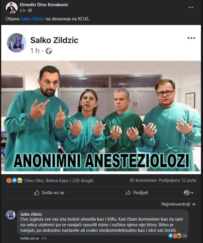 Objava Salke Zildžića - Avaz