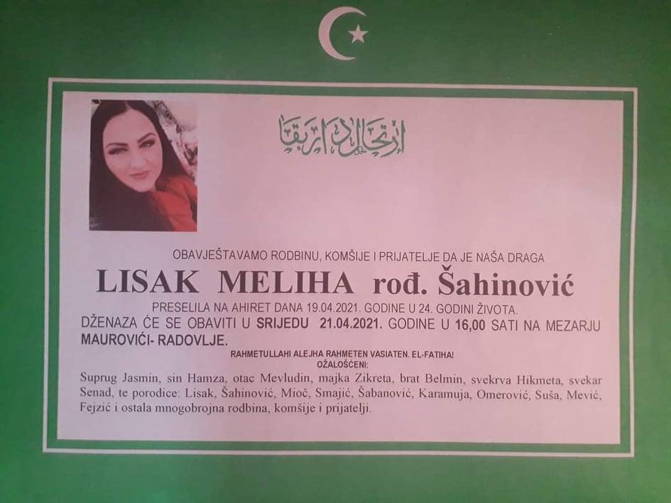 Na KCUS-u preminula Meliha Lisak (24): Bila je u sedmom mjesecu trudnoće