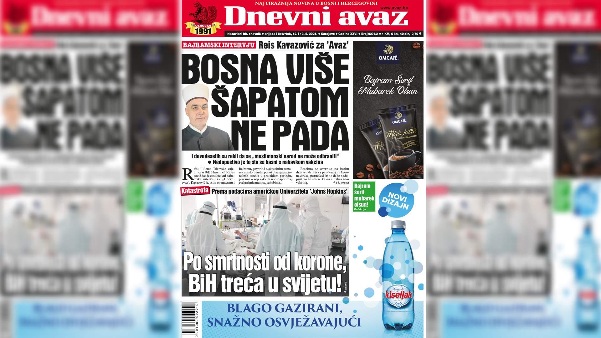 U dvobroju "Dnevnog avaza" čitajte: Bosna više šapatom ne pada