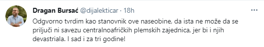Objava Bursaća na Twitteru - Avaz