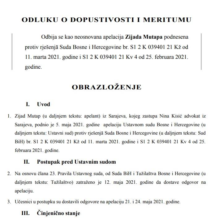Odluka Ustavnog suda BiH od 9.juna ove godine - Avaz