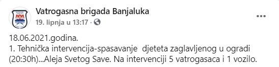 Objava VB Banja Luka na Facebooku - Avaz