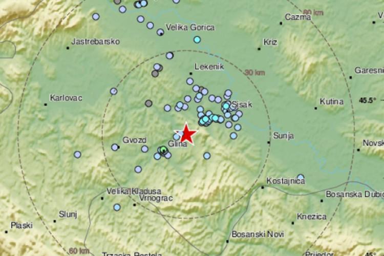 Zemljotres u blizini Petrinje