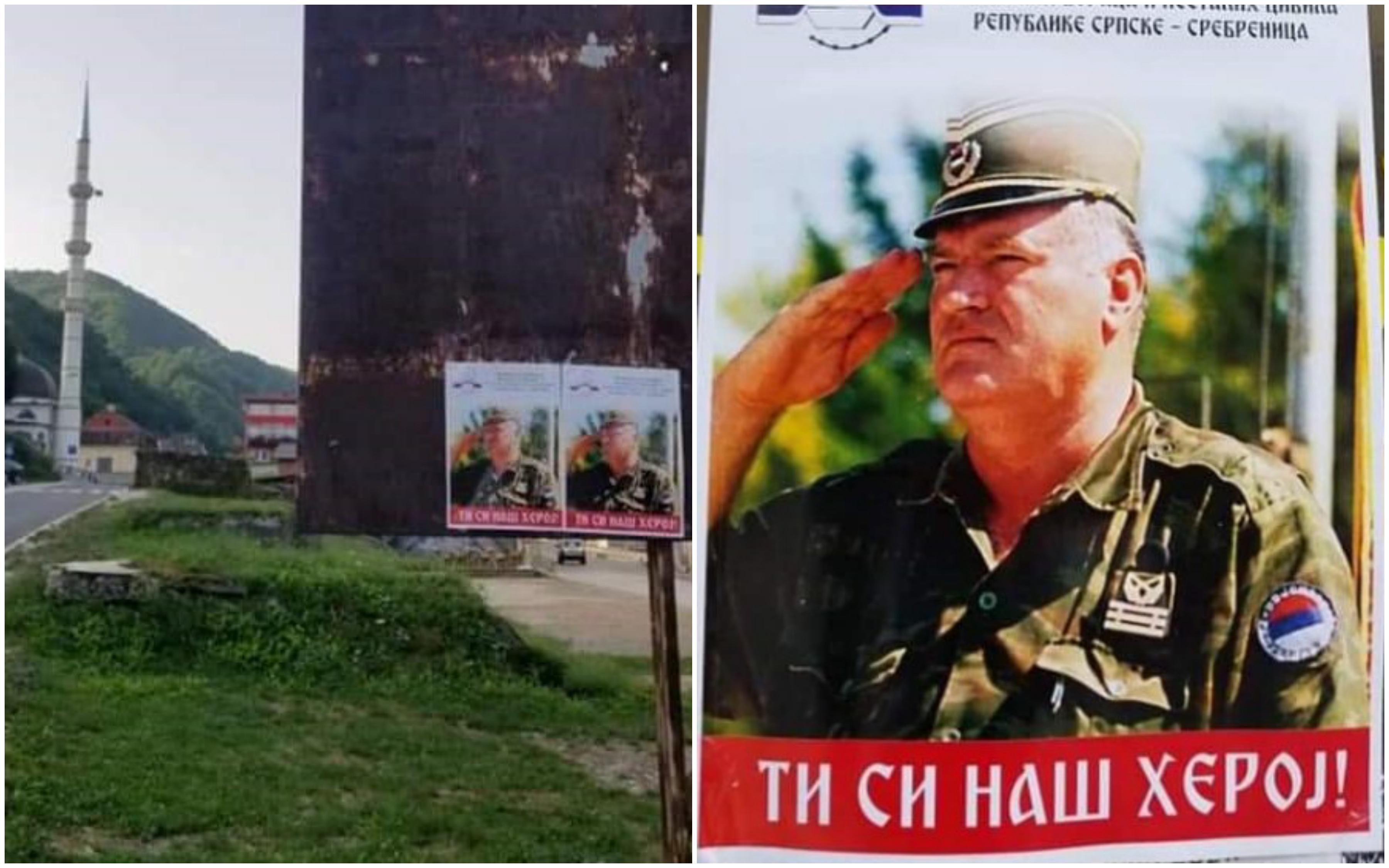 Nove provokacije u Srebrenici: U blizini džamije osvanuli plakati zločinca Ratka Mladića