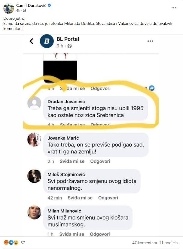 Duraković objavio gnusne poruke - Avaz