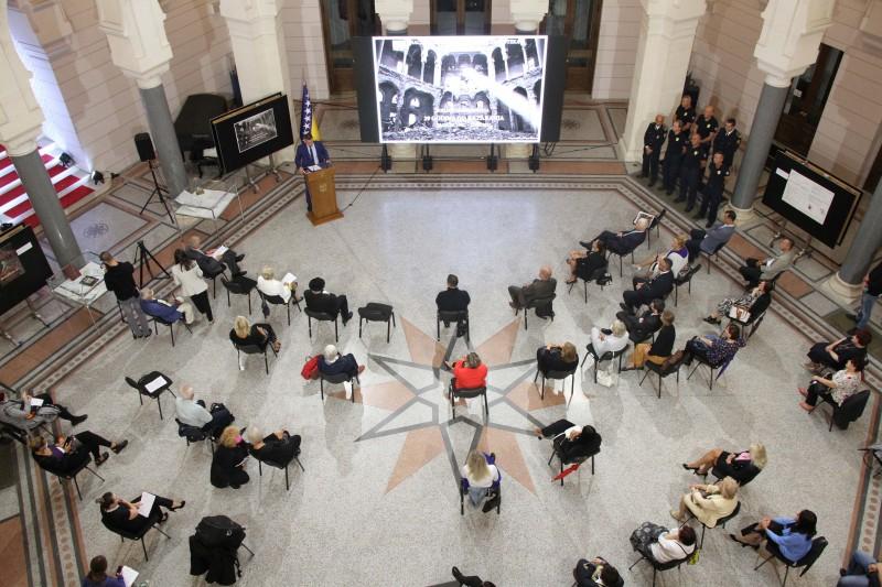 As part of marking of the anniversary, an exhibition and reading room by Ibrahim Spahić was opened in the City Hall today - Avaz