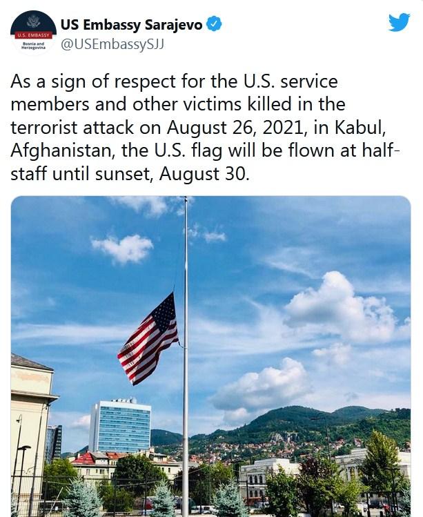 Status Američke ambasade na Twitteru - Avaz