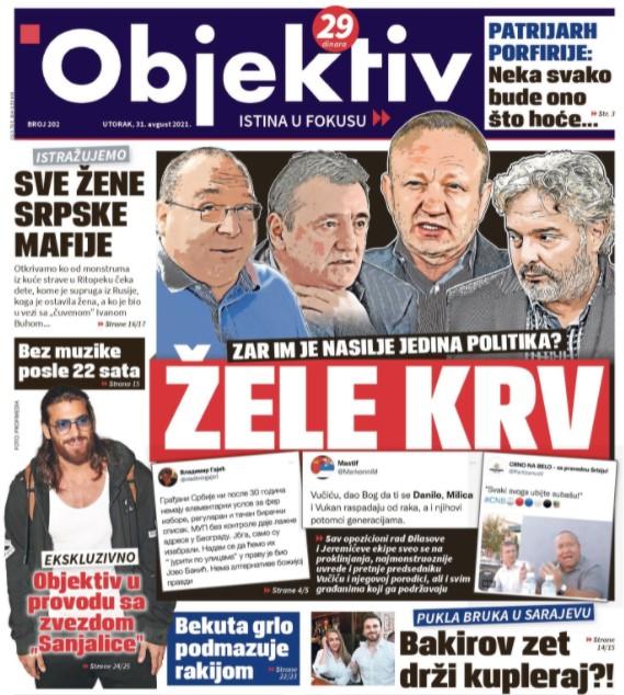 Naslovna strana tabloida Objektiv - Avaz