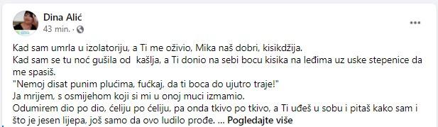 Emotivni post Dine Alić - Avaz