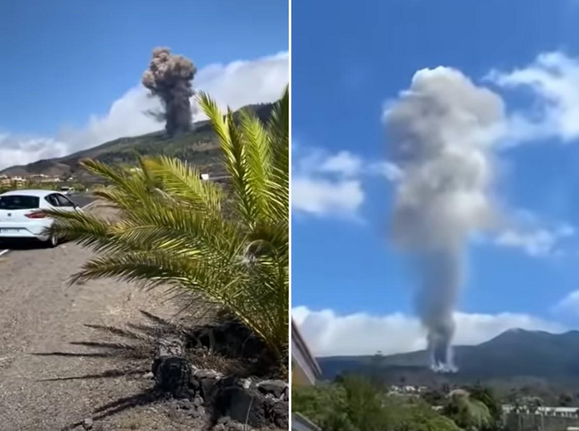 Nakon erupcije koja se dogodila u 15:15 sati po lokalnom vremenu podigao se dim u nacionalnom parku Kumbre Vieha na jugu ostrva - Avaz