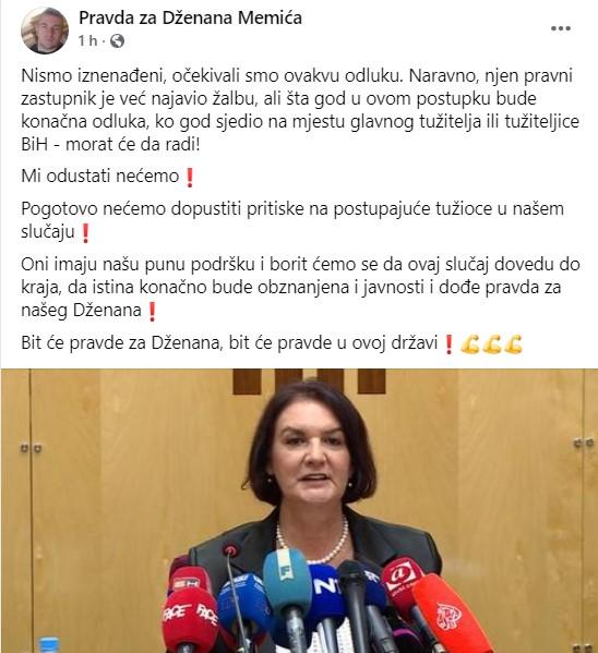 Objava grupe "Pravda za Dženana Memića" na Facebooku - Avaz
