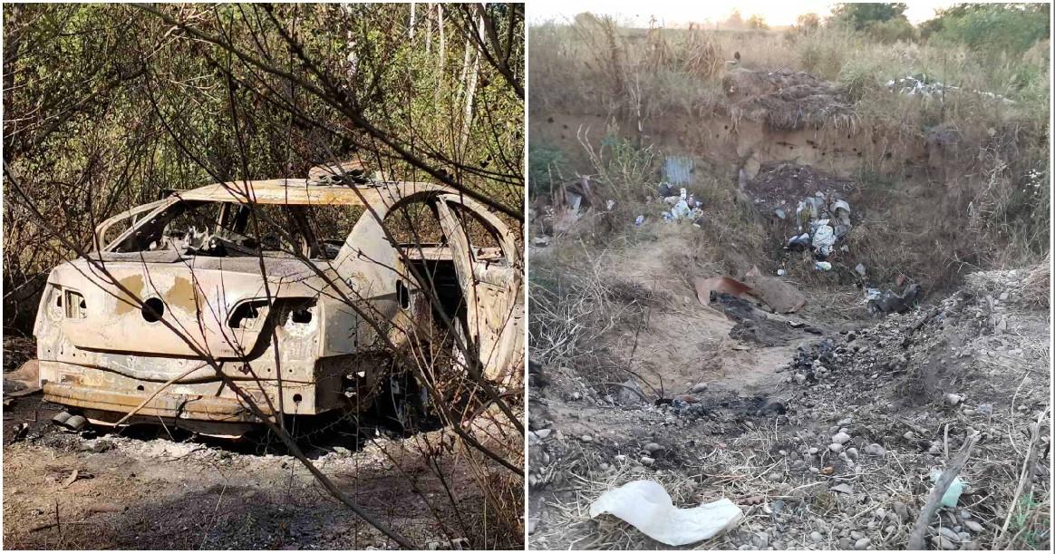 Spaljeni automobil porodice Đokić i mjesto gdje su tijela pronađena - Avaz