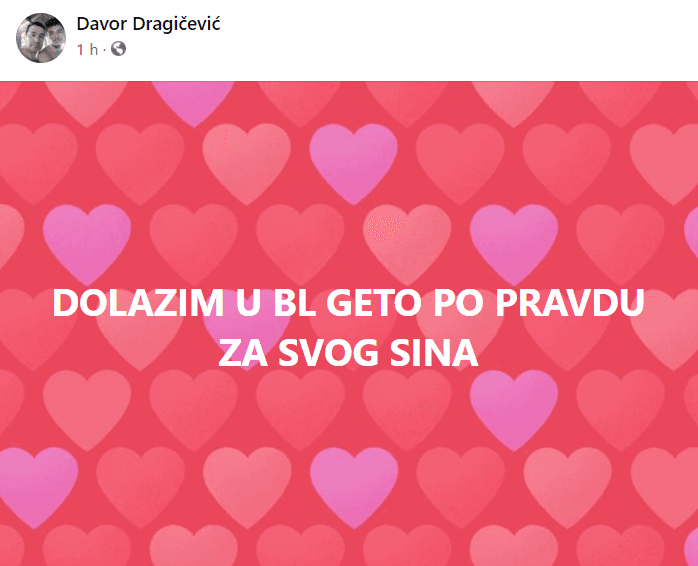 Objava Davora Dragičevića na Facebooku - Avaz