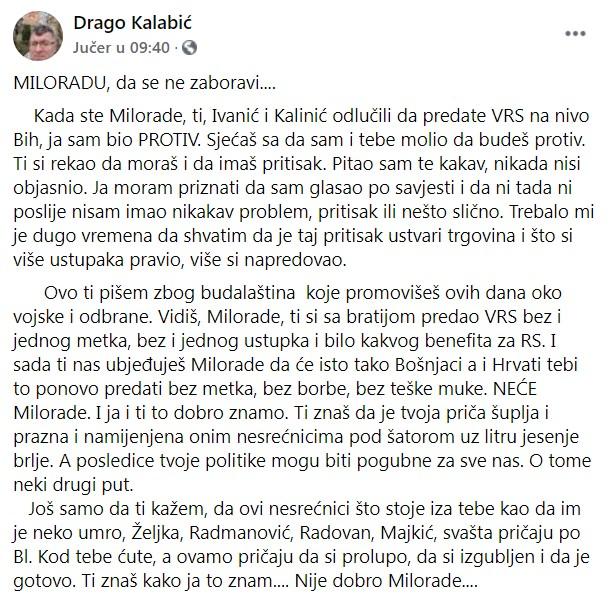 Status Drage Kalabića - Avaz