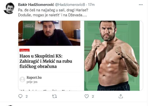 Objava Bakira Hadžiomerovića na Twitteru - Avaz