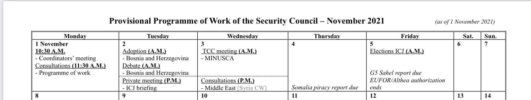 Raspored rasprava Vijeća sigurnosti - Avaz