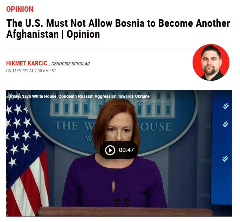 Newsweek: SAD ne smiju dozvoliti da BiH postane novi Afganistan