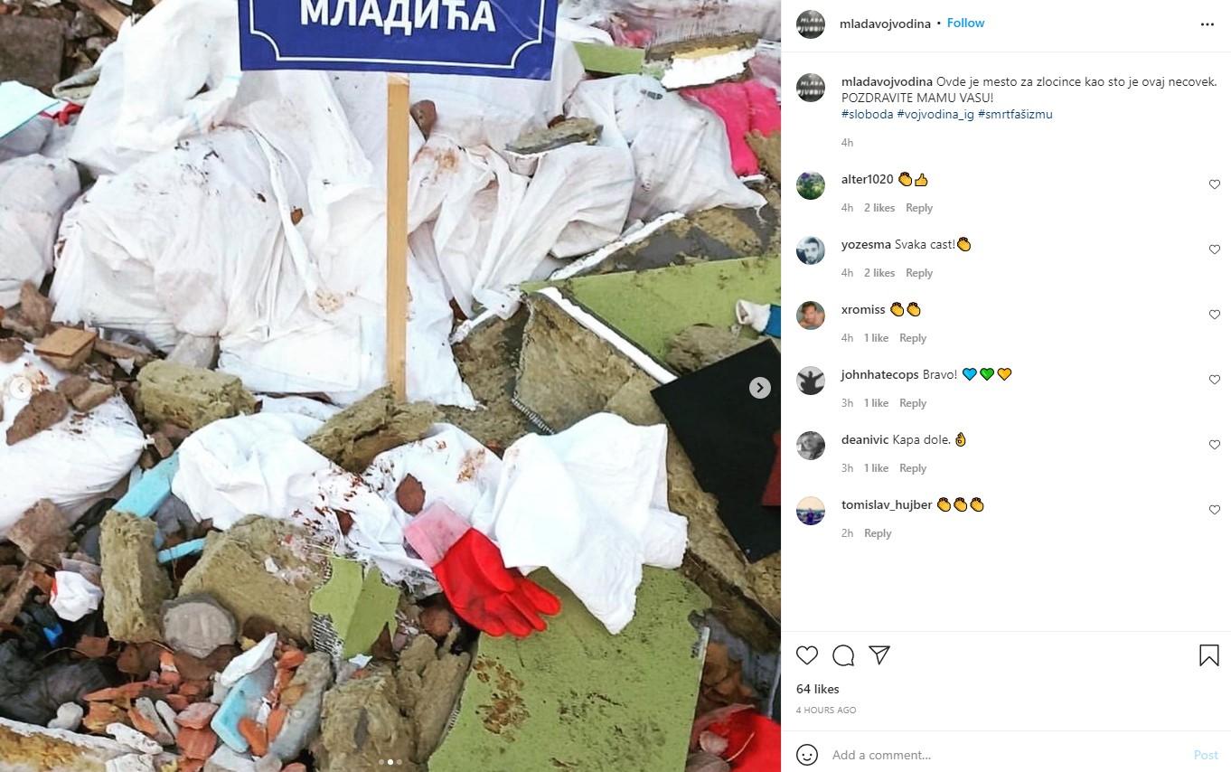 Objava na Instagram profilu Mlada Vojvodina - Avaz