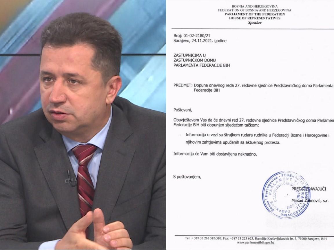 Predsjedavajući Mirsad Zaimović uputio danas dopis svim zastupnicima - Avaz