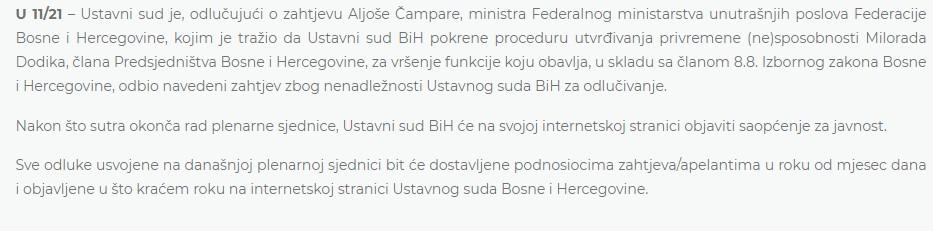 Odluka UStavnog suda BiH - Avaz