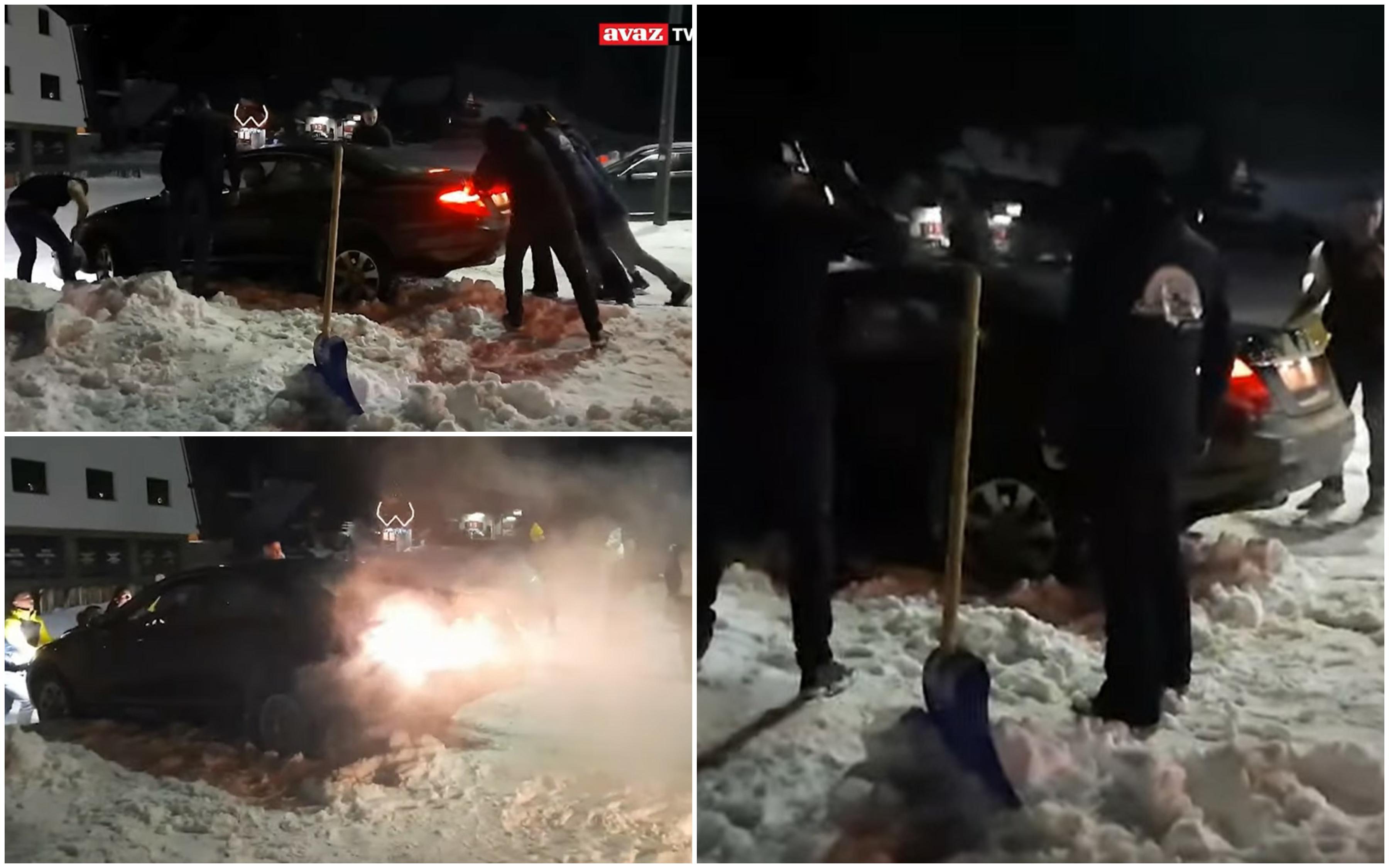 Video / Splićanin se Mercedesom zaglavio u snijegu na Vlašiću, izvukli ga dobri Bosanci!