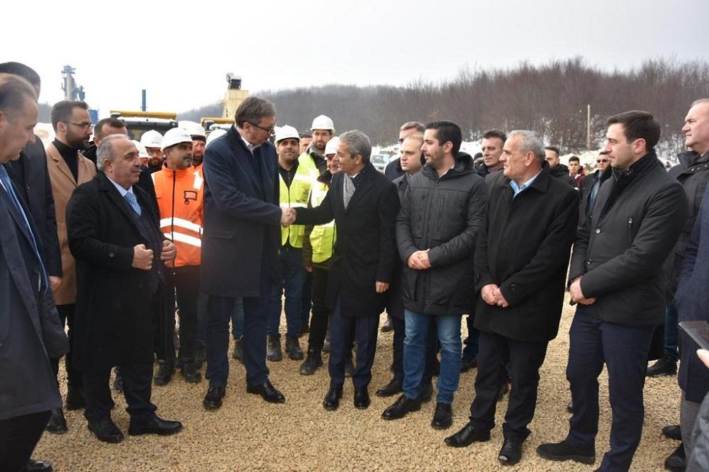 Vučić i Aksoj prilikom obilaska radova na rekonstrukciji puta Novi Pazar - Tutin - Avaz