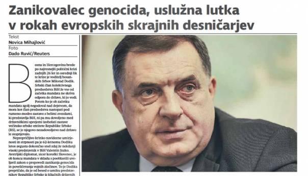 Slovenski list Delo objavio je u petak članak o članu Predsjedništva BiH Miloradu Dodiku - Avaz
