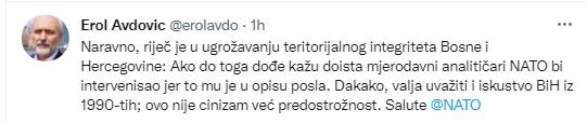 Objava Erola Avdovića - Avaz