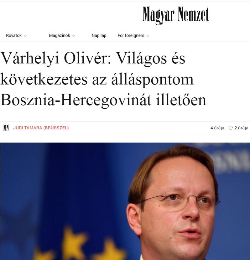 Varhelji negirao vijesti o dogovoru s Dodikom i poručio: BiH je izazov za cijelu Evropu