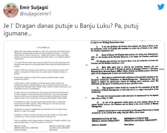 Objava Emira Suljagića - Avaz