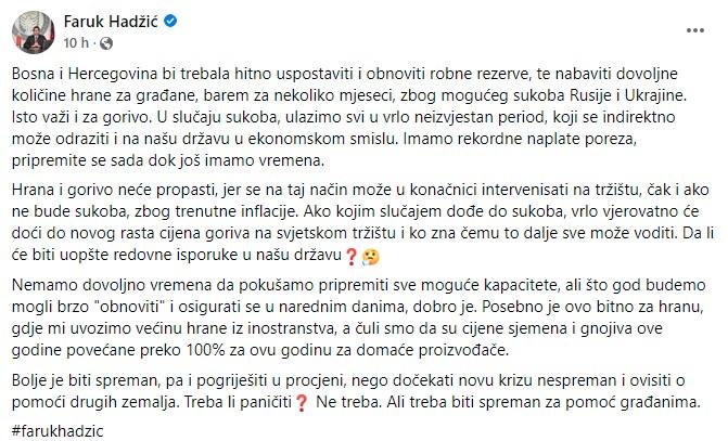 Status ekonomiste Faruka Hadžića - Avaz