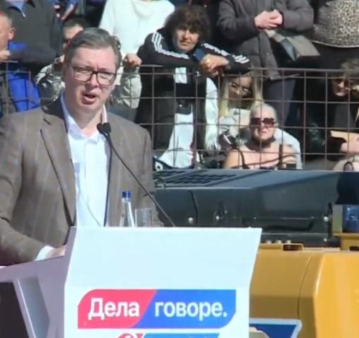 Vučić održao predizborni skup u Merošinu: Srbija neće u NATO, ima prijatelje i na istoku i na zapadu