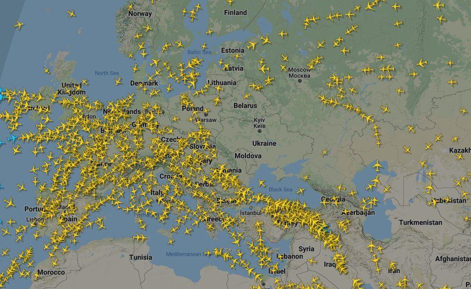 Iznad Ukrajine skoro da nema letova