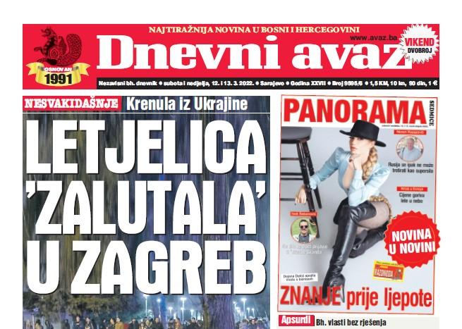 U dvobroju "Dnevnog avaza" čitajte: Letjelica "zalutala" u Zagreb