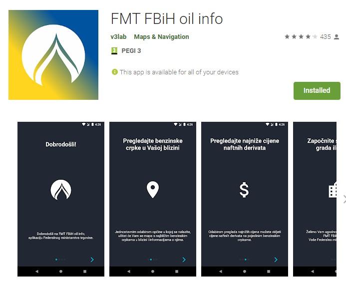 Cijene goriva mogu se besplatno pratiti putem aplikacije FMT FBiH oil info