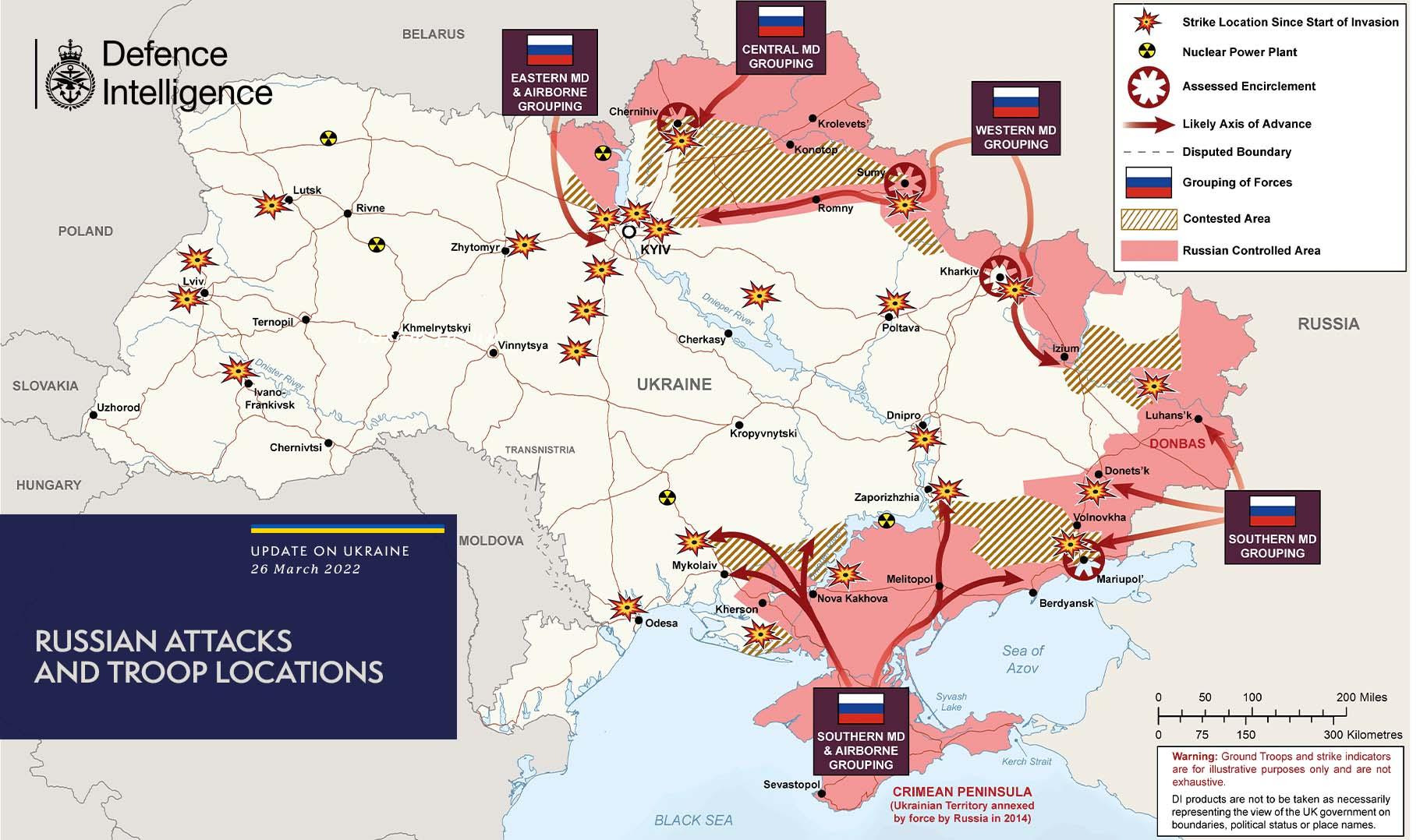 Velika Britanija objavila novu kartu sukoba u Ukrajini: Ilegalna i ničim izazvana invazija se nastavlja