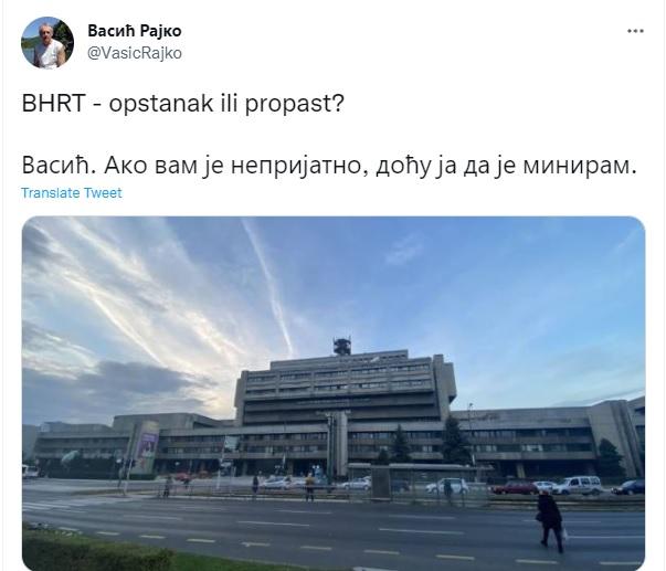 Komentar Rajka Vasića na Twitteru - Avaz