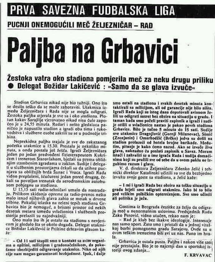 Paljba na Grbavici - Avaz