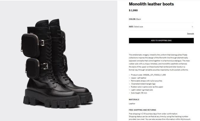 Čizme, koje inače nose naziv Prada Monolith, model su iz 2019. godine - Avaz