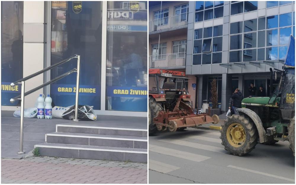Bunt: Mljekari iz Živinica stigli ispred Gradske uprave, sa sobom donijeli mlijeko za narod