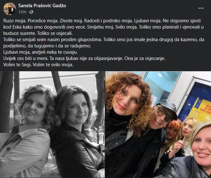Objava Sanele Prašović-Gadžo na Facebooku - Avaz
