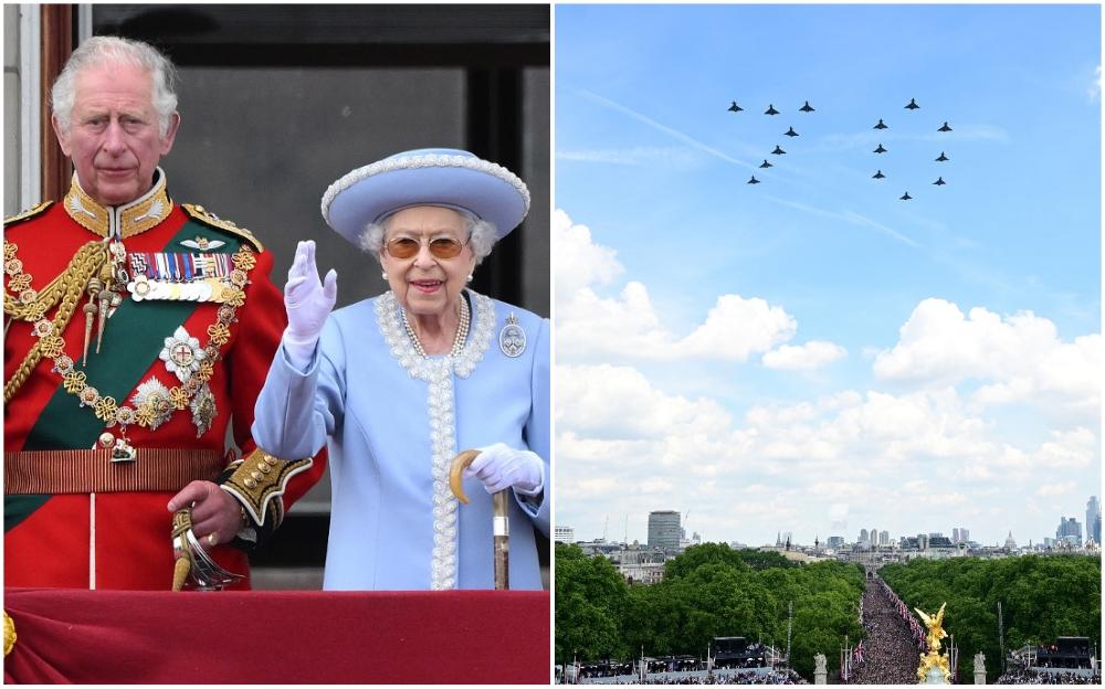 Platinasti jubilej kraljice Elizabete: Kraljevska porodica na balkonu Bakingemske palate pratila vojnu paradu