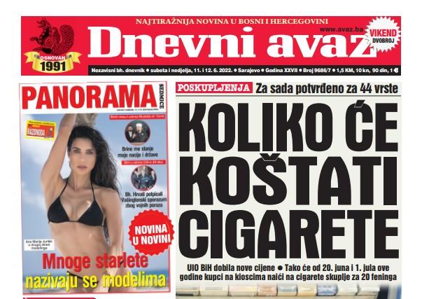 U dvobroju "Dnevnog avaza" čitajte: Koliko će koštati cigarete