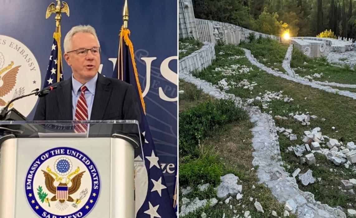 Ambasada SAD: Osuđujemo barbarski i šokantni vandalizam na Partizanskom memorijalnom groblju