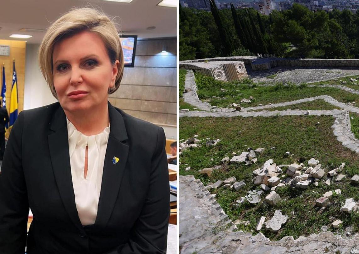 Prašović-Gadžo: Podnijet ću inicijativu da Vlada FBiH hitno osigura sredstva za obnovu Partizanskog groblja