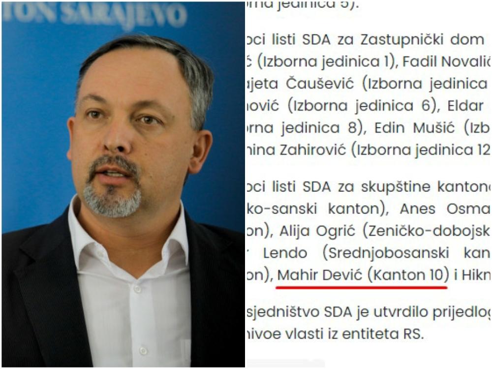 SDA prebacila Mahira Devića u Livanjski kanton - Avaz