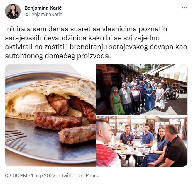 Benjamina Karić objavila status na Twitteru - Avaz