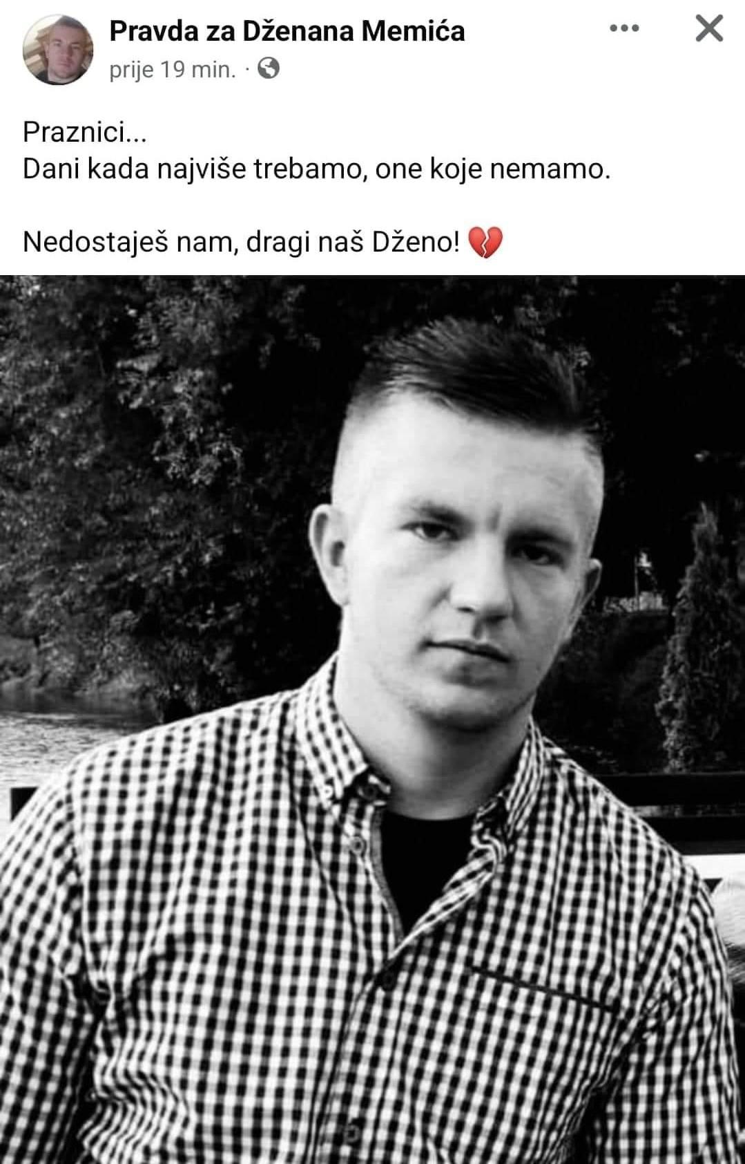 Objava na stranici "Pravda za Dženana Memića" - Avaz