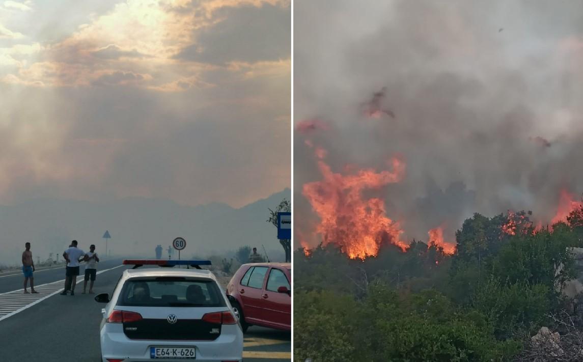 Haos kod Neuma: Buknuo požar, blokiran saobraćaj, kolona automobila 2 kilometra